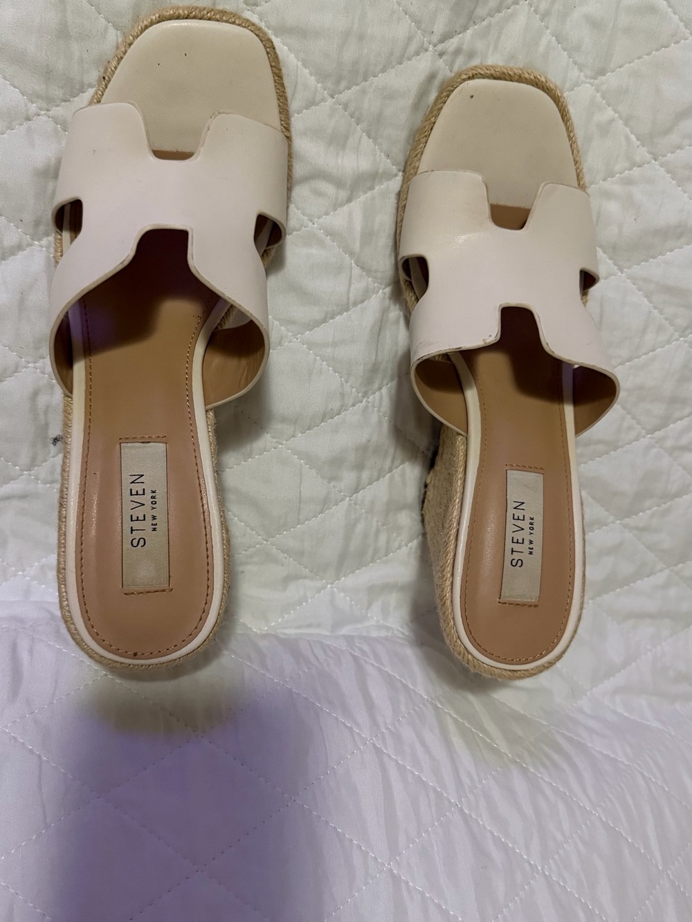 Cream Slide Sandals